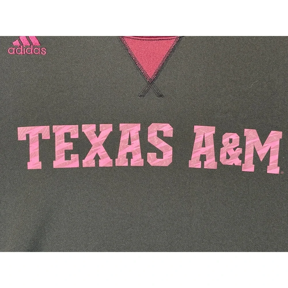 Adidas Texas A&M Aggies Mens Long Sleeve Performance Shirt Black Maroon M